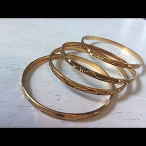 gold bangle braceletes (set of 4)